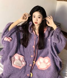 Fashion Paw Winter Pajamas PN5744 ●Size: S: length 96cm,sleeve 63cm M: length 98cm,sleeve 65cm L: length 100cm,sleeve 66cm ●Material:polyester fibre (Please allow 1-3cm differs due to manual measurement.As different computers display colors differently,the color of the actual may vary slightly from the above images.Thanks for your understanding.) ●About Shipping: We attach great importance to the orders of each customer and parcel delivery. 1.Processing time: 2-3 business days. 2.Shipping time: 10-15 business days to US, please allow 3-4 weeks shipping to other country.(Shipping times can be affected by variable customs clearance times or public holidays.) Cozy Cotton Long Sleeve Sleepwear, Cozy Cotton Sleepwear With Long Sleeves, Kawaii Cotton Long Sleeve Sleepwear, Winter Sleepwear With Pockets For Loungewear, Winter Sleepwear With Pockets, Winter Sleepwear With Pockets For Bedtime, Spring Long Sleeve Sleepwear, Cozy Long Sleeve Spring Sleepwear, Kawaii Long Sleeve Sleepwear For Sleepover