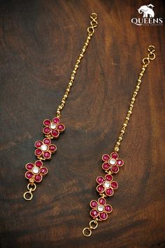 Red Chandbali Jewelry With Dangling Beads, Elegant Handmade Chandbali Bracelets, Handmade Ruby Chandbali Jewelry, Gold Plated Pearl Drop Chandbalis For Diwali, Diwali Puja Pearl Chain Jewelry, Indian Saree Blouse, Indian Saree Blouses Designs, Casual Jewelry, Long Chain