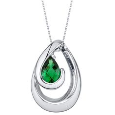 An ode to Mother Nature This Emerald pendant is an enchantingly easy-to-wear shade of green, blurring the lines between reality and dreams. This standout pendant features a pear shape Peora simulated Emerald gemstone in .925 sterling silver. Technically crafted and cut for optimum brilliance, our simulated Emerald gemstones are optically identical to their mined counterparts, but they are made using alternative materials. We're big fans of eco-luxury. Handcrafted in pure .925 sterling silver goodness, this pendant has been carefully coated in an elegant rhodium finish. Our artisans are expertly trained in this process which fortifies the pendant's strength, shine and brilliance. Too many pieces on your wishlist and can't decide? Good problems to have! Our concierge stylists are here to hel Jewelry Questions, Wave Pendant, Emerald Necklace Pendant, Blue Sapphire Pendant, Sapphire Necklace Pendants, Blue Sapphire Necklace, Solitaire Pendant Necklace, Colored Stones, Emerald Pendant