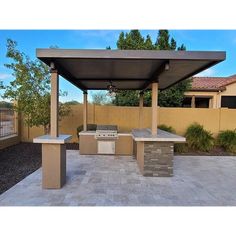 Aruba BBQ Island With 12’ x 12’ Pergola Built-In BBQ Grill - Backyard Outdoor Kitchen, Built In Bbq Grill, Outdoor Kitchen Area, Outdoor Bbq Area, Outdoor Kitchen Bars, Outdoor Bbq Kitchen, Outdoor Patios, Bbq Island, Built In Bbq