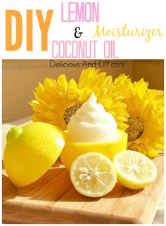 Coconut Oil Face Moisturizer, Coconut Oil Moisturizer, Lemon And Coconut, Health Coconut Oil, Coconut Oil Lotion, Homemade Perfume, Coconut Oil Beauty, Diy Coconut Oil