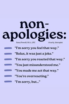 the words non - apologies are written in black and white