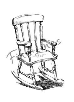 a drawing of a rocking chair