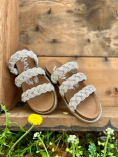 Luxurious Silver Braided Sandals | gussieduponline Braided Sandals, Comfortable Flats, Slide On, Cross Straps, Flat Sandals, Braids, Sparkle, Sandals, 10 Things