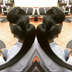 ❥♚ Sewin Weave, Long Ponytail Hairstyles, Two Ponytail Hairstyles, Glam Studio, Bump Hairstyles, Two Ponytails, Weave Ponytail, Cute Ponytails