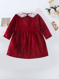 Baby Girls Winter Dresses, Winter Dresses Pakistani, Red Winter Dress, Red Winter Dresses, Baby Winter Dress, Velvet Pakistani Dress, Velvet Christmas Dress, Dresses Pakistani, Girls Winter Dresses