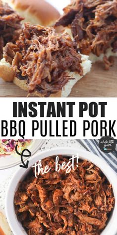 instant pot bbq pulled pork recipe with text overlay