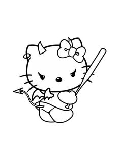 Tatuaje Hello Kitty, Hello Kitty Coloring Pages, Kitty Coloring Pages, Gotik Tattoo, Hello Kitty Colouring Pages, Images Hello Kitty, Hello Kitty Tattoos, Kitty Coloring, Hello Kitty Coloring