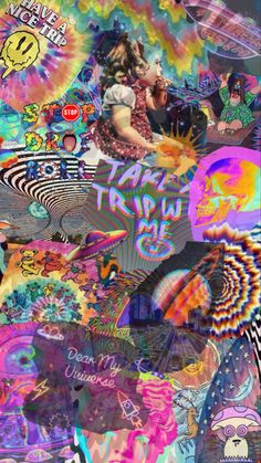 a collage of various images with the words trippy city on them and an image of