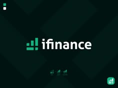 the logo for finance on a dark green background with squares and lines in the middle