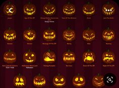 pumpkins with different faces are shown in this screenshote screen shot from the app