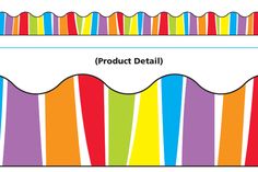 an image of a product label with the words product detail and description in rainbow colors