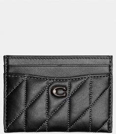 From COACH&#x2C; the Quilted Nappa Leather Card Case features:Nappa leatherFive credit card slotsApprox. 4.25" (L) x 3" (H)Imported Luxury Coach Card Holder With Card Slots, Coach Black Card Holder With Rfid Blocking, Coach Black Bifold Card Holder, Coach Black Rfid Blocking Card Holder, Coach Black Card Holder With Card Slots, Black Rectangular Coach Card Holder, Luxury Coach Wallets With Card Slots, Elegant Coach Leather Card Holder, Coach Black Leather Card Holder