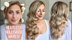 Overnight Hollywood Waves, Heatless Hollywood Curls, Hollywood Hair Waves Tutorial, Heatless Hollywood Waves, Easy Hollywood Waves, Overnight Waves Medium Hair, Diy Wavy Hair Overnight, Overnight Waves Long Hair, Diy Hollywood Waves