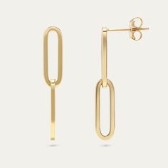 Dangling Link Earrings in 14K solid Gold, handcrafted in Europe. Our two link earrings will add a modern touch to your look. You can pair it with our link necklace. It is made to last forever. * Length :32.17 mm.* Width: 5.9 mm.* Earring thickness :1.5 mm Everyday Yellow Gold Oval Link Earrings, 14k Gold Oval Link Earrings For Everyday Wear, Everyday 14k Gold Oval Link Earrings, 14k Yellow Gold Linear Earrings, Tarnish Resistant, 14k Yellow Gold Tarnish Resistant Linear Earrings, 14k Yellow Gold Tarnish-resistant Linear Earrings, 14k Yellow Gold Linear Earrings With Ear Wire, Minimalist 14k Gold Oval Link Earrings, Modern 14k Yellow Gold Earrings