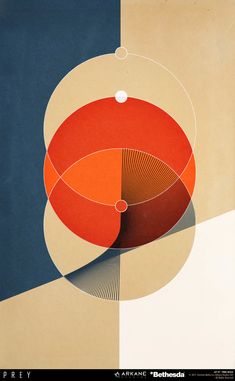 an abstract painting with circles and lines