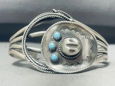 ad eBay - Find many great new & used options and get the best deals for GASP! COWBOY HAT AND LASSO NAVAJO TURQUOISE STERLING SILVER BRACELET at the best online prices at eBay! Free shipping for many products! Artisan Silver Jewelry For Rodeo, Traditional Adjustable Jewelry For Rodeo, Turquoise Concho Jewelry For Rodeo, Western Sterling Silver Cuff Bracelet With Concho, Adjustable Western Sterling Silver Bracelet For Gift, Handmade Western Jewelry For Rodeo, Western Sterling Silver Concho Bracelets, Western Turquoise Bracelet With Concho, Western Style Turquoise Bracelet With Concho