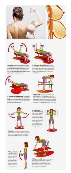 a poster with instructions on how to do an exercise for back and shoulder muscles in the gym