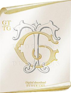 a white and gold book with the letter g on it