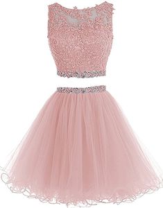 Dresses With Beading, Dama Dresses, Short Homecoming Dresses, Cute Homecoming Dresses, Tulle Homecoming Dress, Short Prom Dresses, Two Piece Homecoming Dress, Beaded Prom Dress, Cute Prom Dresses