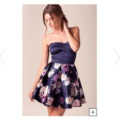 Originally $41.90, Selling For $35 Or Even Lower. Size Medium. New With Tags & Perfect Condition. Fit & Flare. Worn In Pic With Different Flowers Cheaper On Merc Purple Fitted Strapless Dress For Spring, Elegant Floral Print Mini Dress For Homecoming, Elegant Strapless Dress For Spring Homecoming, Spring Floral Print Strapless Prom Dress, Spring Prom Strapless Dress With Floral Print, Strapless Dress With Fitted Bodice For Spring Homecoming, Spring Prom Strapless Floral Dress, Spring Homecoming Strapless Dress With Fitted Bodice, Floral Print Mini Dress For Summer Homecoming