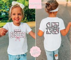 You are sure to love these adorable baseball Tees  Made with only the softest brands which are Rabbit Skins and Bella Canvas.  Perfect for the ballpark. LEAVE YOUR CHILD'S NAME IN THE PERSONALIZATION BOX Thanks so much for shopping with me! Please message me with any questions you may have! I am always available to help :) Also, I would love to feature you on our insta if you want to tag me @poppyroseclothing  PRODUCTION TIME: 1-3 business days  SHIPPING TIME: 2-5 business days CARE INSTRUCTION: Cute White T-shirt For Game Day, Cute White Cheerleading Tops, Cute Crew Neck T-shirt For Cheerleading, White Text Print Tops For Cheerleading, Cute White College Tops, Cute White Tops For College, Casual T-shirt For Cheerleading During Baseball Season, Pink T-shirt For Baseball Season With Team Name, White T-shirt With Text Print For Cheerleading