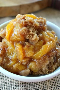 a close up of a bowl of food on a table