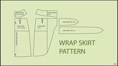 the pattern for wrap skirt is shown in green