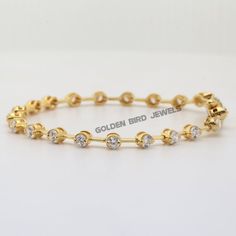 Round Colorless Moissanite, Moissanite Bracelet, Yellow Gold Bracelet, Custom Bracelet, Bracelets Fo Team Bracelets, Bracelet For Her, Gold Anniversary, Colorless Diamond, Gold Bracelets, Moissanite Earrings, Casting Jewelry, Bridesmaid Bracelet, Argentium Silver