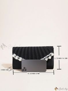 Bird in Bag - Luxurious Pleated Satin Clutch Bag with Pearl Embellishment – Elegant Diamond Evening Handbag and Bridal Purse for Sophisticated Women. Ideal for Weddings, Formal Affairs, and Proms. Elegant Embellished Clutch For Banquet, Elegant Embellished Evening Bag For Banquet, Elegant Embellished Bags For Banquets, Elegant Embellished Bag For Banquet, Elegant Embellished Bags For Banquet, Elegant Handheld Clutch For Banquets, Elegant Handheld Clutch For Banquet, Elegant Rectangular Bag For Banquet, Elegant Rectangular Bags For Banquet