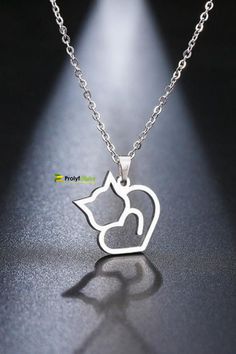 Sterling silver necklace featuring diamond accent cat pendant. silver necklaces awesome|silver necklaces pendant|cat pendant necklace|cat necklace cute #silvernecklaceforwomen #silvernecklaceformen #silvernecklaceforgirlfriend #necklace #accessories #mensnecklace #accessoriesonline #cutejewelry #pendantnecklace Mother's Day Jewelry With Cat Design For Gift, Silver Cat Design Jewelry For Mother's Day, Valentine's Day Cat Design Jewelry Gift, Cat Print Jewelry Gift, Metal Jewelry With Cat Design For Gift, Metal Cat Design Jewelry As Gift, Cat Design Metal Jewelry As Gift, Silver Heart-shaped Cat Design Jewelry, Silver Jewelry With Cat Print For Gift