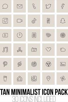 the 30 minimalist icon pack includes icons such as