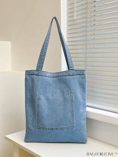 Jean Tote Bag, Jeans Tote Bag, Denim Bag Diy, Preppy Bags, Blue Preppy, Professional Bag, Denim Tote Bags, Denim Chic, Denim Tote