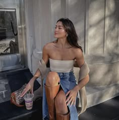 Look Adidas, High Heeled Boots, Skandinavian Fashion, Neue Outfits, Foto Poses, Denim Mini Dress, Mode Inspo, Looks Chic, Looks Style