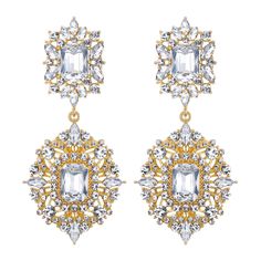 PRICES MAY VARY. ❤️【FASHION DESIGN】: These Bridal Rhinestone Chandelier Earrings made of Sparkling Rhinestone Crystal, premium craft with a good cut, the color is stunning and multi-faceted, gorgeous and allow you look outstanding in the crowd. ❤️【NICKEL FREE】: Length: 8.2cm(3.2"), Width: 3.8cm(1.5"), Each Earring Weight: 18g. ❤️【PERFECT GIFT】: These Wedding Art Deco Earrings are the perfect statement pair for day and night wear, will make you charmer and elegant, beautiful, and attractive. It's Gatsby Chandelier, Wedding Art Deco, Gold Chandelier Earrings, Crystal Chandelier Earrings, Deco Vintage, Jewelry Fashion Trends, Art Deco Wedding, Rhinestone Bridal, Wedding Art