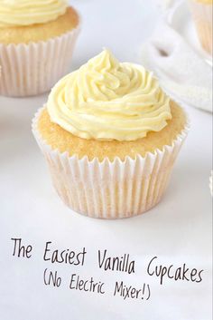 Vanilla cupcake with buttercream swirl on baking paper. Easy Vanilla Cupcakes With Oil, Vanilla Cake With Oil, Vanilla Cupcakes With Oil, Vanilla Cupcake Recipe Easy, Vanilla Cupcakes Easy, Moist Vanilla Cupcake Recipe, Fluffy Vanilla Cupcakes, Farmhouse Recipes