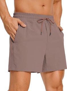 CRZ YOGA Men's Linerless Workout Shorts - 5'' Lightweight Quick Dry Running Sports Athletic Gym Shorts with Pockets Gym Shorts With Pockets In Blue, Gym Athletic Shorts With Functional Pockets, Mens Workout Shorts Lululemon, Lululemon Men's Athletic Workout Shorts, 5 Inch Gym Shorts Men, Yoga Store, Workout Short, Gym Workouts For Men, Running Shorts Men