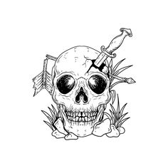 Skull Color, Tattoo Coloring Book, Skull Illustration, Modern Tattoos, Broken Arrow, Human Skull, Sugar Skulls, Adult Coloring Pages, Adult Coloring