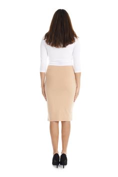 Why wemade this This tan color Pencil skirt secures its place in the year-round section of your wardrobe, offering a consistently sleek and effortlessly stylish option. The Esteez Chicago Jersey-knit cotton skirt is celebrated for its outstanding breathability, stretch, and ability to maintain its shape, rendering it a preferred choice for both comfortable, casual attire and career apparel. Pull-on No slits No pockets Double layered fabric Opaque (not see-through) Modest / Tznius No elastic in t Spring Beige Stretch Pencil Skirt, Chic Stretch Beige Pencil Skirt, Beige Fitted Knee-length Pencil Skirt, Beige Stretch Knee-length Pencil Skirt, Fitted Beige Knee-length Pencil Skirt, Beige Knee-length Pencil Skirt, Stretch Beige Lined Pencil Skirt, Fitted Beige Pencil Skirt, Beige Fitted Pencil Skirt