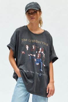 The Cranberries T-Shirt Dress Urban Outfitters Graphic Tees, Oversized Band Tee, Baggy Shirts, The Cranberries, Baggy T-shirt, Women's Graphic Tees, Vintage Graphic Tees, Fitted Tunic, Oversized Graphic Tee