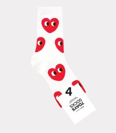 women crew socks red heart Trendy Red Socks For Gift, Trendy Red Socks As Gift, Trendy Red Socks For Gifts, Trendy Red Socks As A Gift, Red Heart Socks, Valentines Socks, Heart Eye, Red Socks, Heart Socks