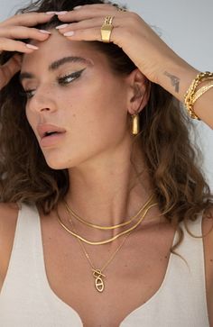 GOLD | 18k gold plated stainless steel MATERIAL | hypoallergenic + water-resistant LENGTH | 20” CLOSURE | Toggle Final Sale Final Sale, Stainless Steel Material, Water Resistant, 18k Gold, Gold Plate, Plating, Drop Earrings, Gold