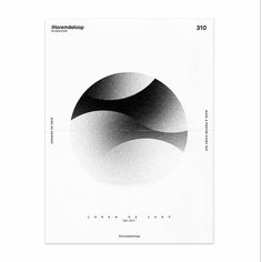 a poster with black and white shapes on it