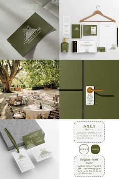 the logo and stationery design for an outdoor restaurant