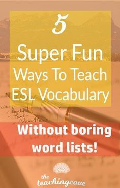 a pen with the words super fun ways to teach esl vocaculary without boring word lists