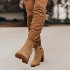 Category:Boots; Upper Materials:Synthetics; Season:Fall,Winter; Heel Type:Chunky Heel,Block Heel; Gender:Women's; Toe Shape:Round Toe; Type:Knee High Boots; Heel Height(inch):2-3; Occasion:Daily; Closure Type:Zipper; Pattern:Solid Color; 2024 Trends:Slouchy Boots,Plus Size; Foot Length:; Foot Width:; US Size:null; UK Size:14.5; EU Size:50 Winter Dress Shoes Womens, Brown Fall Boots, Winter Dress Shoes, Tall Tan Boots, Long Brown Boots, Cute Winter Boots, Red Cowboy Boots, Cheap Ankle Boots, Trendy Womens Shoes