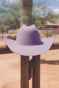 Featuring an eye-catching lavender hue, this hat will add a stylish flourish to any outfit. You'll show 'em who's boss whenever you wear this beautiful hat. Unleash your inner cowgirl or cowboy with our 4X Felt Cowboy Hats! Crafted for durability and comfort, these hats come in a range of fun and unique colors, adding a touch of individuality to your western style. Stand out from the herd and ride in style with these show-stopping hats! 4x Felt Oval Fit (Similar to C1H) 4" Brim Fitted Purple Hat With Short Brim, Adjustable Flat Brim Purple Felt Hat, Purple Adjustable Flat Brim Felt Hat, Adjustable Purple Felt Hat With Short Brim, Adjustable Purple Felt Hat With Flat Brim, Lavender Fitted Hat With Curved Brim, Purple Hat With Curved Brim One Size Fits Most, Adjustable Western Purple Hat, Lavender Wide Brim Hat For Kentucky Derby