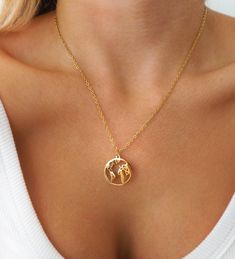 24K Gold Plated Stainless Steel Chain with Gold World/Earth/Globe PendantLength of Necklace: approx. 18 inches Globe Necklace, Gold Globe, World Necklace, Xmas Wishlist, Earth Globe, Globe Pendant, Pretty Jewellery, Myrtle Beach, Steel Chain