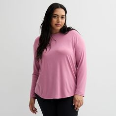 Great for layering or wearing on its own, this Juniors' Plus Size SO® Long Sleeve Crew Tee is an essential piece for every wardrobe.Click on this WOMEN'S GUIDE to find the perfect fit and more! Great for layering or wearing on its own, this Juniors' Plus Size SO® Long Sleeve Crew Tee is an essential piece for every wardrobe.Click on this WOMEN'S GUIDE to find the perfect fit and more! FEATURES Shirttail hem Long sleeves CrewneckFIT & SIZING 28 1/2-in. length from shoulder to hemFABRIC & CARE 63% Fabric Care, Gender Female, Age Group, Layering, Perfect Fit, Long Sleeves, Tops & Tees, Top Outfits, Spandex