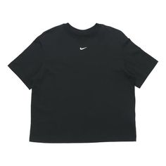 WMNS Nike Sportswear Essentials Embroidery Logo T-shirt Black Womens CT2588-010 (Women's/Short Sleeve) Logo T Shirt, Nike Sportswear, Embroidery Logo, Tshirt Logo, Black Shirt, Womens Shorts, Nike, Embroidery, Collage